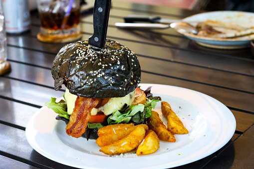 Charcoal Wagyu Beef Bacon Pork Burger