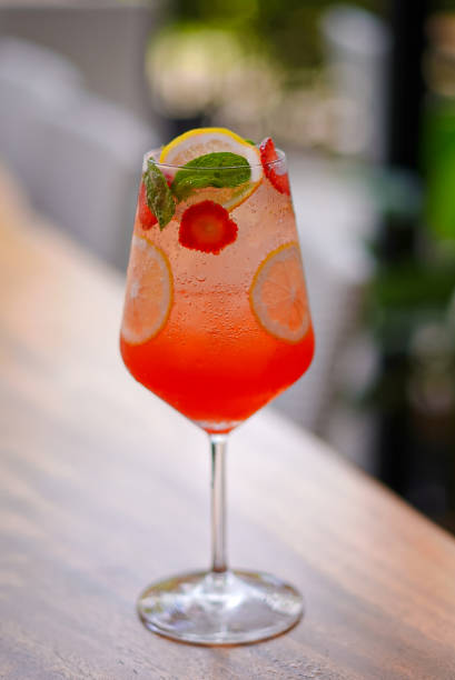 istock Red Strawberry Cocktail with Lemon and Mint 1492813679