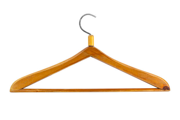 istock wooden clothes hanger, empty clothes hanger, isolated from the background 1492813700
