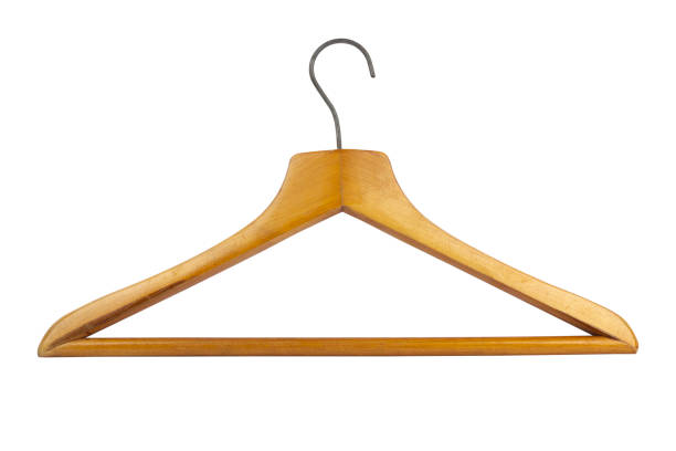 istock wooden clothes hanger, empty clothes hanger, isolated from the background 1492813724