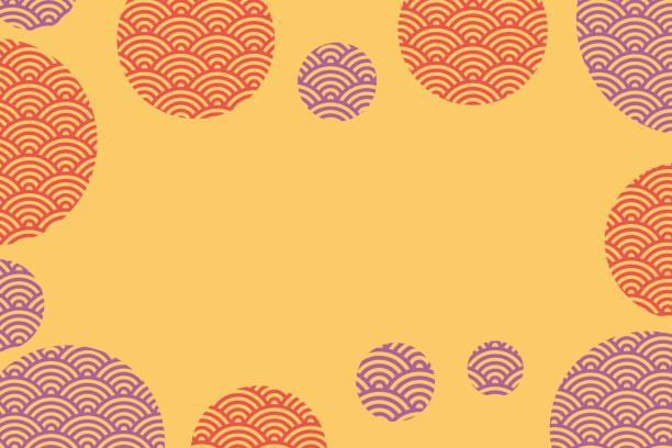 bahan latar belakang pola lingkaran jepang bahan ilustrasi vektor - tradisi ilustrasi stok