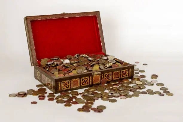 A treasure chest full of coin