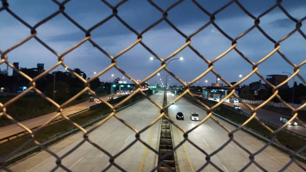 istock Gloomy sunset at Lonely Road 1492819881