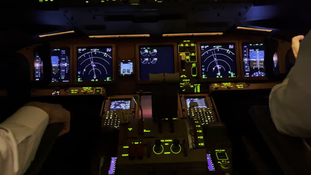 Commercial airplane cockpit