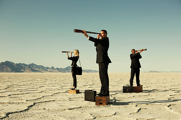 previsioni commerciali - three people group of people standing business person foto e immagini stock