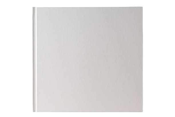 colpo di libro bianco isolato su sfondo bianco - color image copy space high angle view isolated foto e immagini stock
