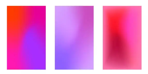 Vector illustration of Set vector gradient background. Soft color background. Modern screen vector design for mobile app. Soft color gradients. Vector illustration.