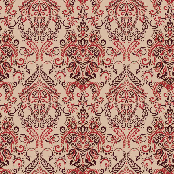 istock Vector Floral textured print. Damask Seamless vintage pattern. Can be used for wallpaper, fabric, invitation 1492822724