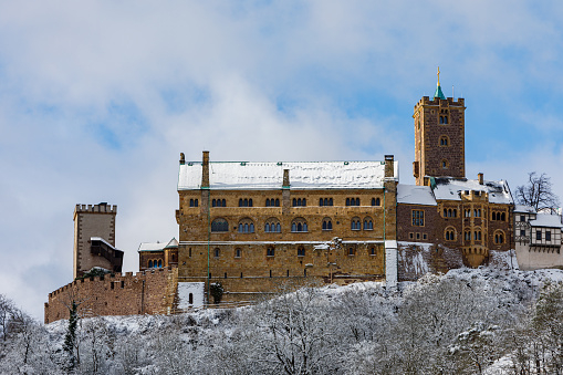 Eisenach, Thuringia, Germany - January 15, 2017: Wartburg Castle at Eisenach in Thuringia