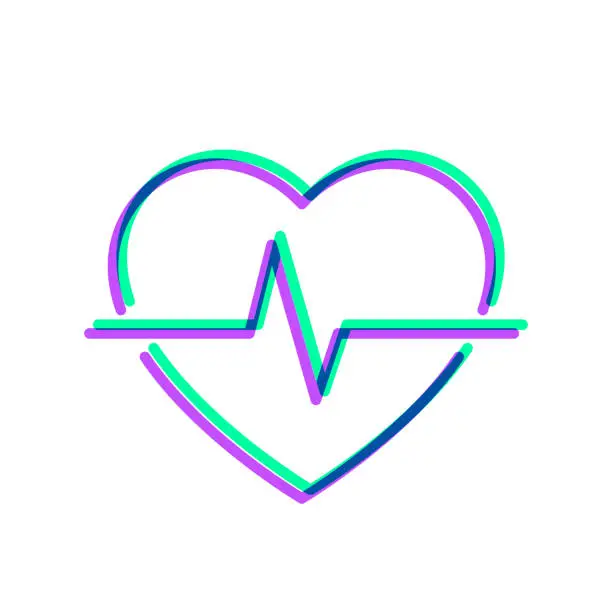 Vector illustration of Heartbeat - Heart pulse. Icon with two color overlay on white background