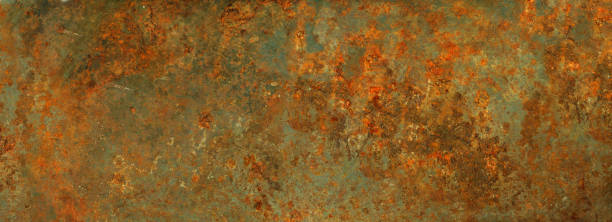 istock Old rusty metal texture. Grunge background wallpaper. Horizontal banner 1492826687