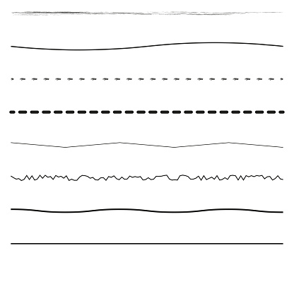 lines marker by hand. underline, emphasis set. Vector illustration. Stock image.