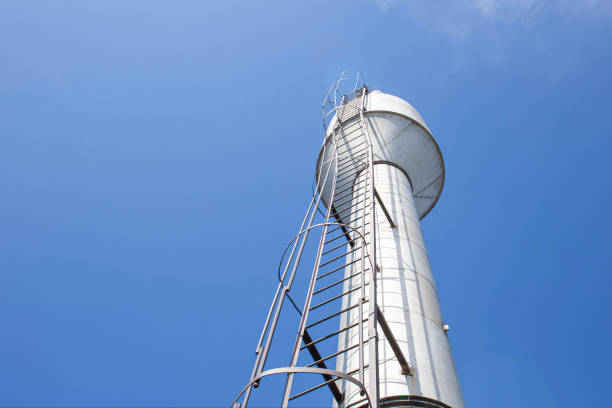 Water tower against the sky