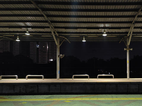 Night Railway Station View