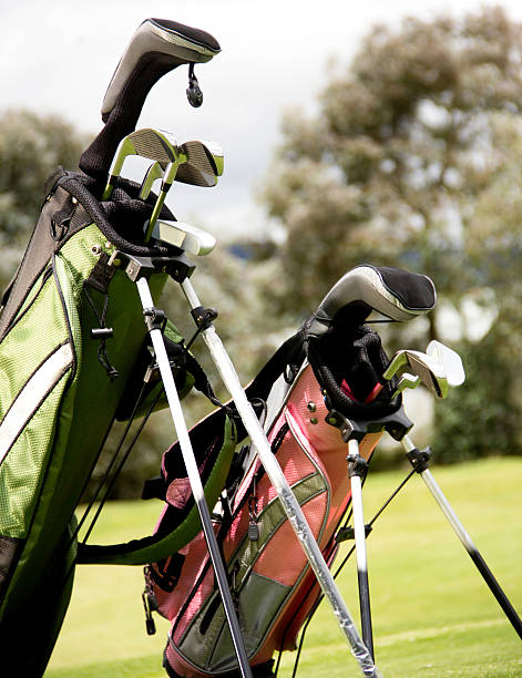 istock Bags of golf clubs 149283016