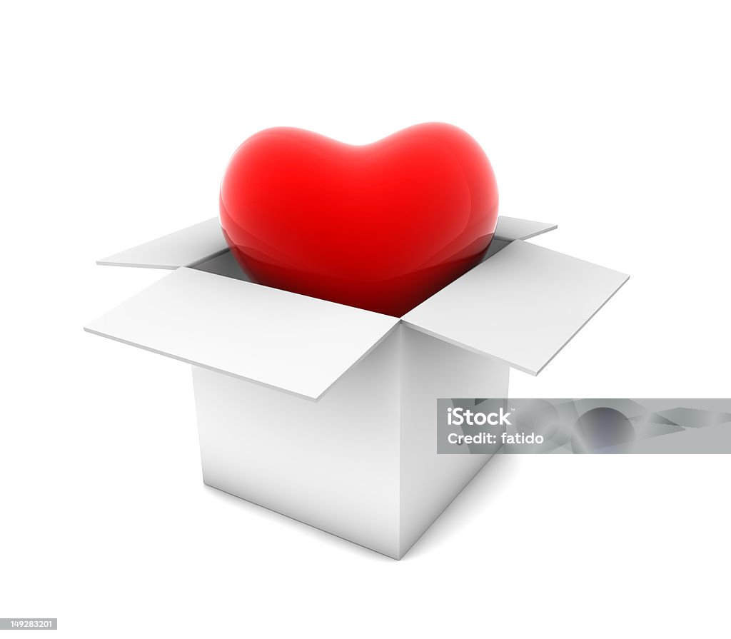 Heart in White Box Aerial View Stock Photo