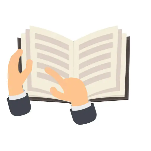 Vector illustration of Book to read. Read the contents of the book by hand