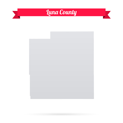 Map of Luna County - New Mexico, isolated on a blank background and with his name on a red ribbon. Vector Illustration (EPS file, well layered and grouped). Easy to edit, manipulate, resize or colorize. Vector and Jpeg file of different sizes.