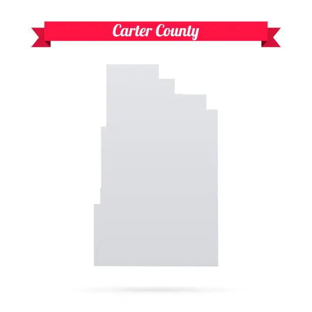 Vector illustration of Carter County, Montana. Map on white background with red banner