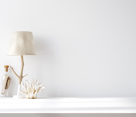 Minimalist modern room interior background, Scandinavian style, 3D render