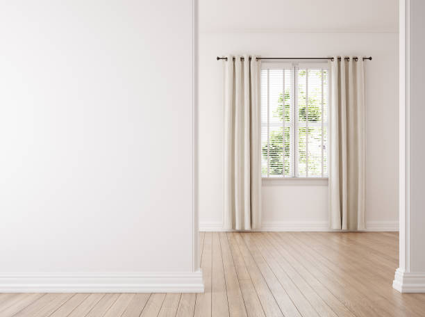 istock Scandinavian farmhouse interior, wall mockup 1492844586