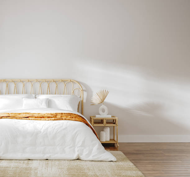 istock Home mockup, bedroom interior in Coastal boho style 1492844587