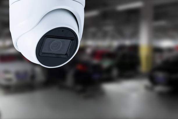 istock CCTV Camera Operating in car park building. Copy space. 1492845266