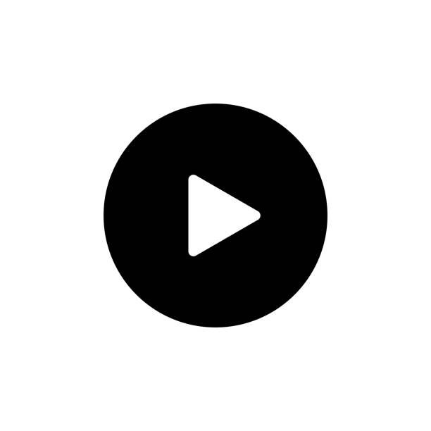 ilustrații de stoc cu video player solid icon. designul este potrivit pentru web page, mobile app, ui, ux și gui design. - joacă