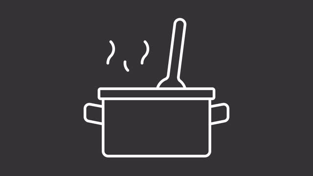 Cooking dish white icon animation