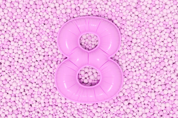 istock Number 8 balloon on pink balls 1492849845