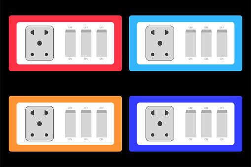 Flat Multicoloured Switch Board Vector Stock Illustration - Download ...