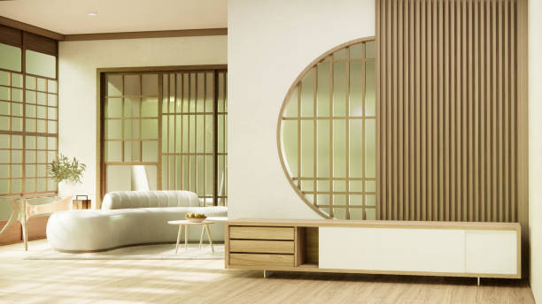 istock cabinet in hallway Clean japanese minimalist room interior. 1492851468