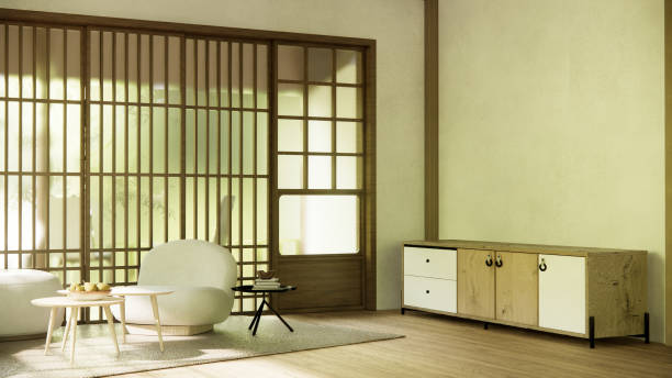 istock cabinet in hallway Clean japanese minimalist room interior. 1492851487