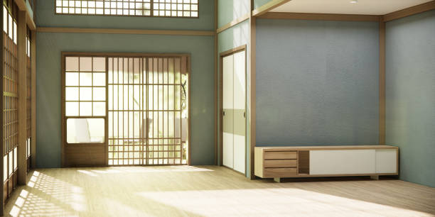 istock cabinet in hallway Clean japanese minimalist room interior. 1492851687