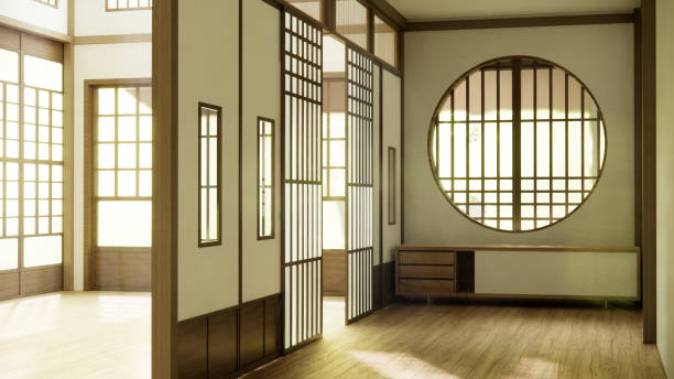 istock cabinet in hallway Clean japanese minimalist room interior. 1492851788
