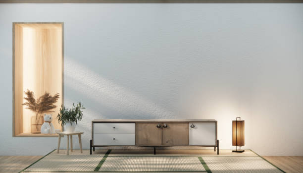 istock cabinet in hallway Clean japanese minimalist room interior. 1492851825