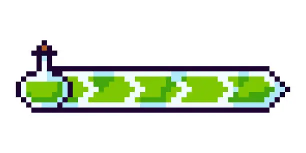 Vector illustration of pixel game progress bar 2