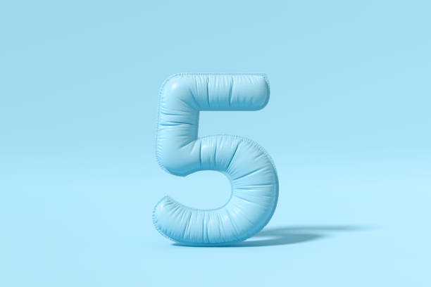 istock Number 5 balloon on blue background 1492853927