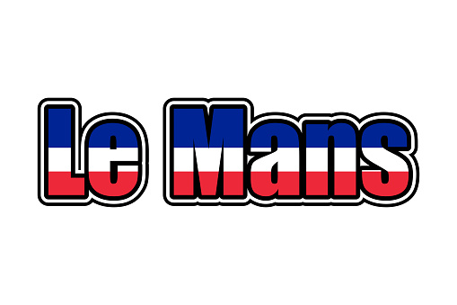 Le Mans sign icon with French flag colors