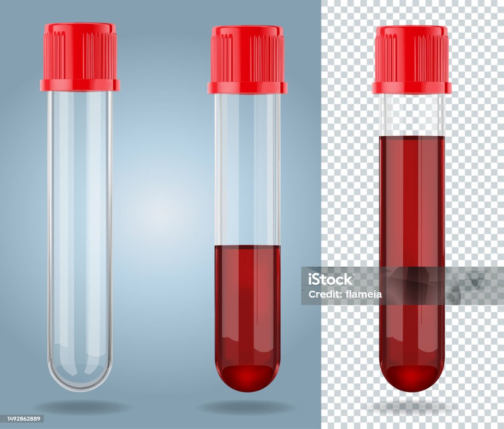 Test Pipe Transparent Three 3 Dimensional Transparent Glass Test Tubes With Red Cap Two Test ...