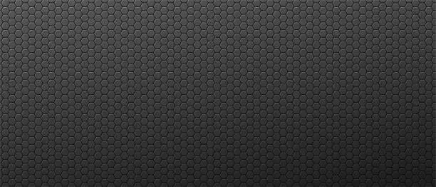 Vector illustration of Dark hexagon metal background abstract vector