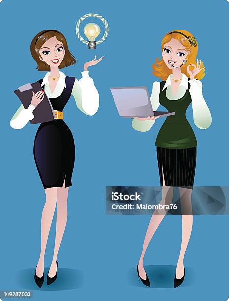 Kobiety Biznesu - Stockowe grafiki wektorowe i więcej obrazów Natchnienie - Natchnienie, Sekretarz, Telefonować