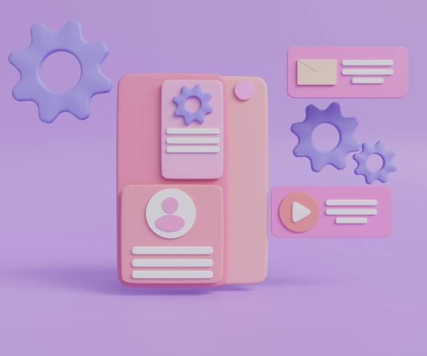 istock 3D icon cog setting user account and inbox or website design on purple background. 3d render illustration 1492870450