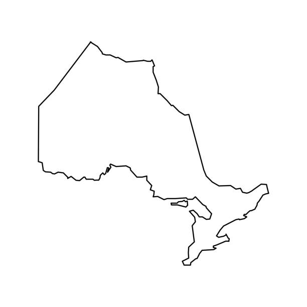 ilustrações, clipart, desenhos animados e ícones de mapa de ontário, província do canadá. ilustração vetorial. - ontário