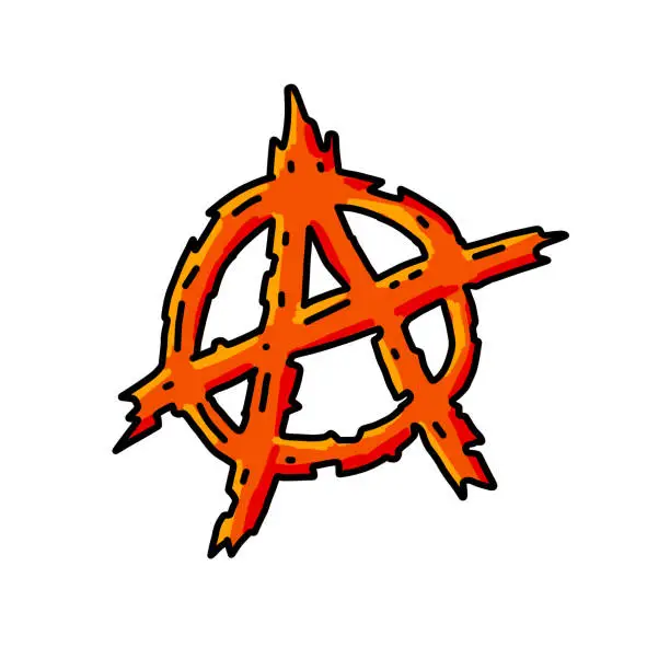 Vector illustration of Anarchy. Letter A in the circle