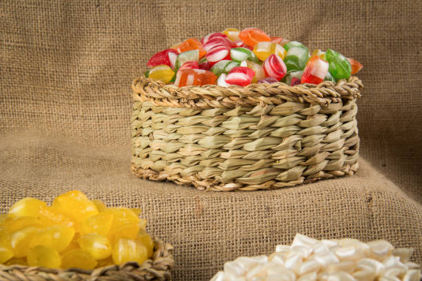 istock Akide (sugar) candies on old vooden plate on rustic background 1492876566