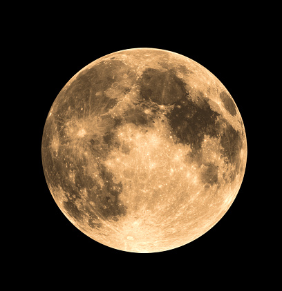 Super full moon with dark background. Horizontal Photography.