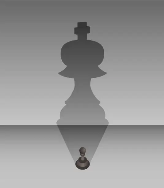 Vector illustration of A Pawn with Dreams of Becoming King