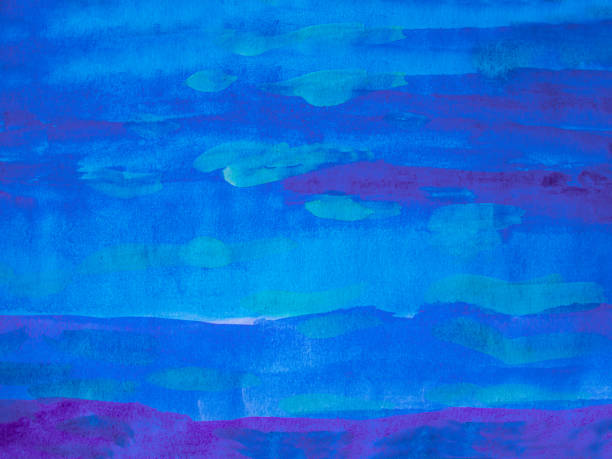 watercolor background strokes of blue, purple and turquoise paint, Abstract art watercolor painting. Hand drawn yellow and blue color, watercolor background strokes of blue, purple and turquoise paint, Abstract art watercolor painting. Hand drawn yellow and blue color, watercolor texture for postcard or banner creative design mosman stock illustrations