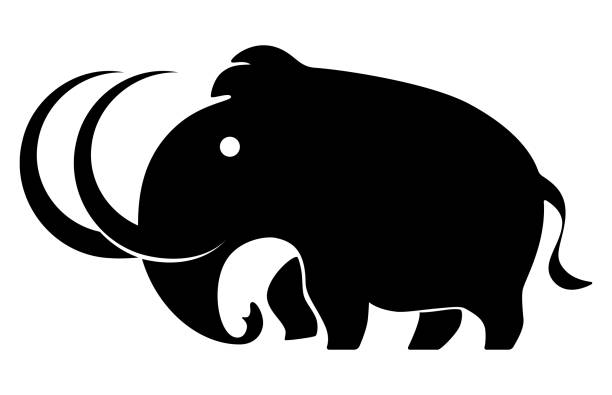 woolly mammoth symbol vector illustration of woolly mammoth symbol tusk stock illustrations